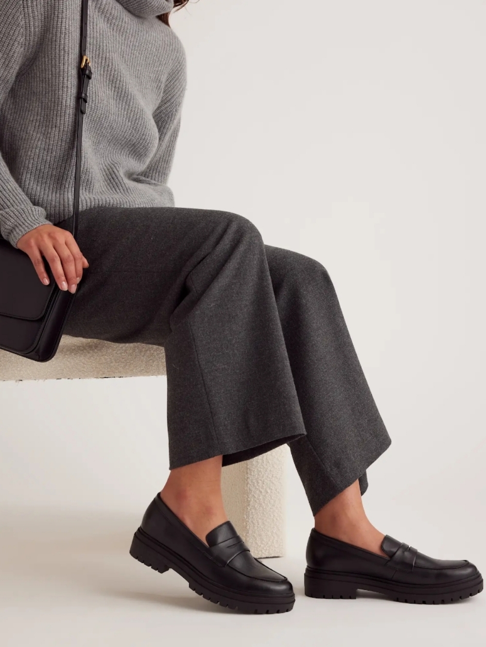 Quince Italian Leather Lug Sole Loafers